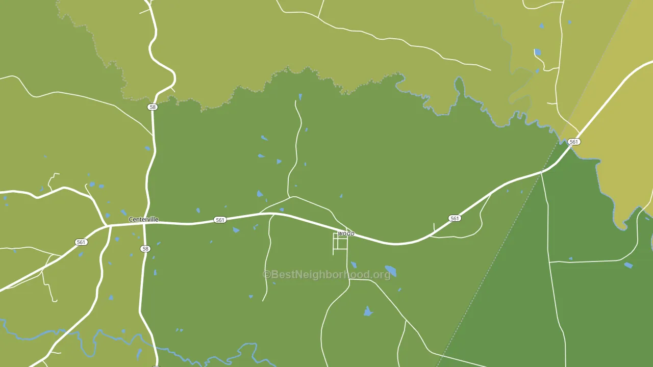 Wood, NC block-group voter-turnout map