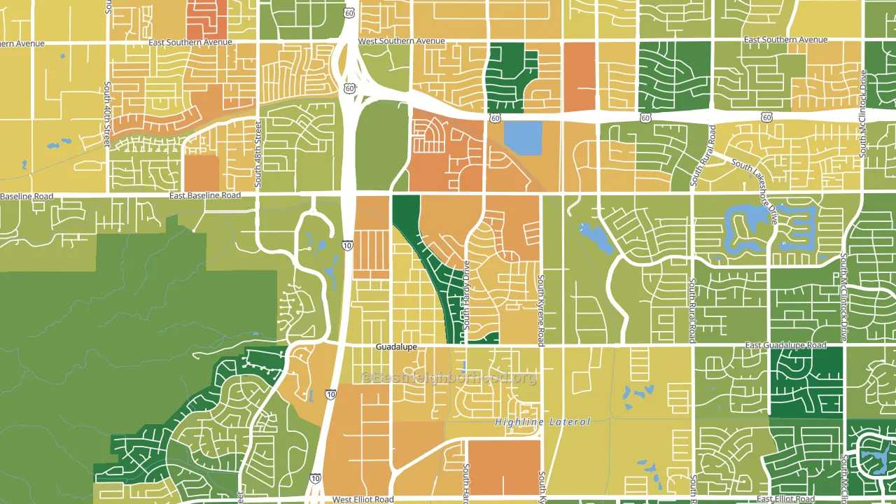Wood Park, Tempe, AZ block-group voter-turnout map
