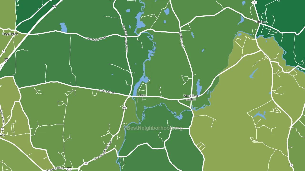 Wood River Junction, RI block-group voter-turnout map