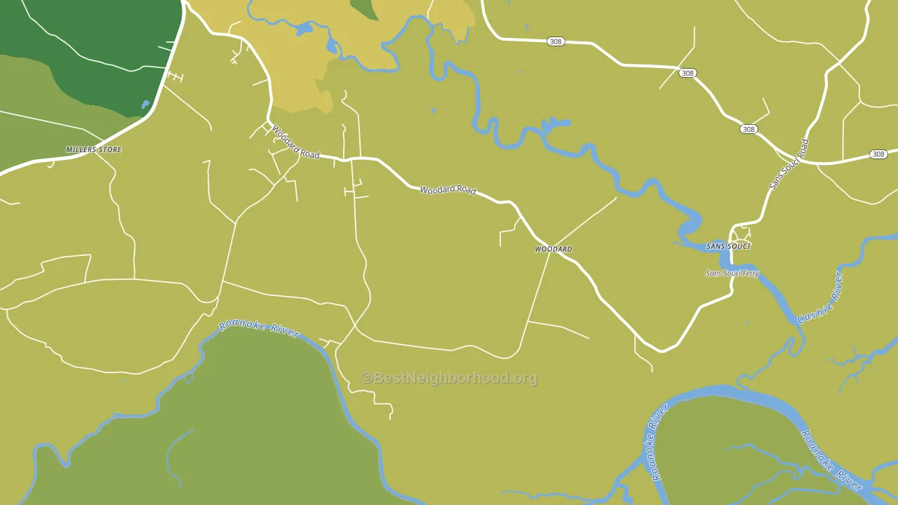 Woodard, NC block-group voter-turnout map