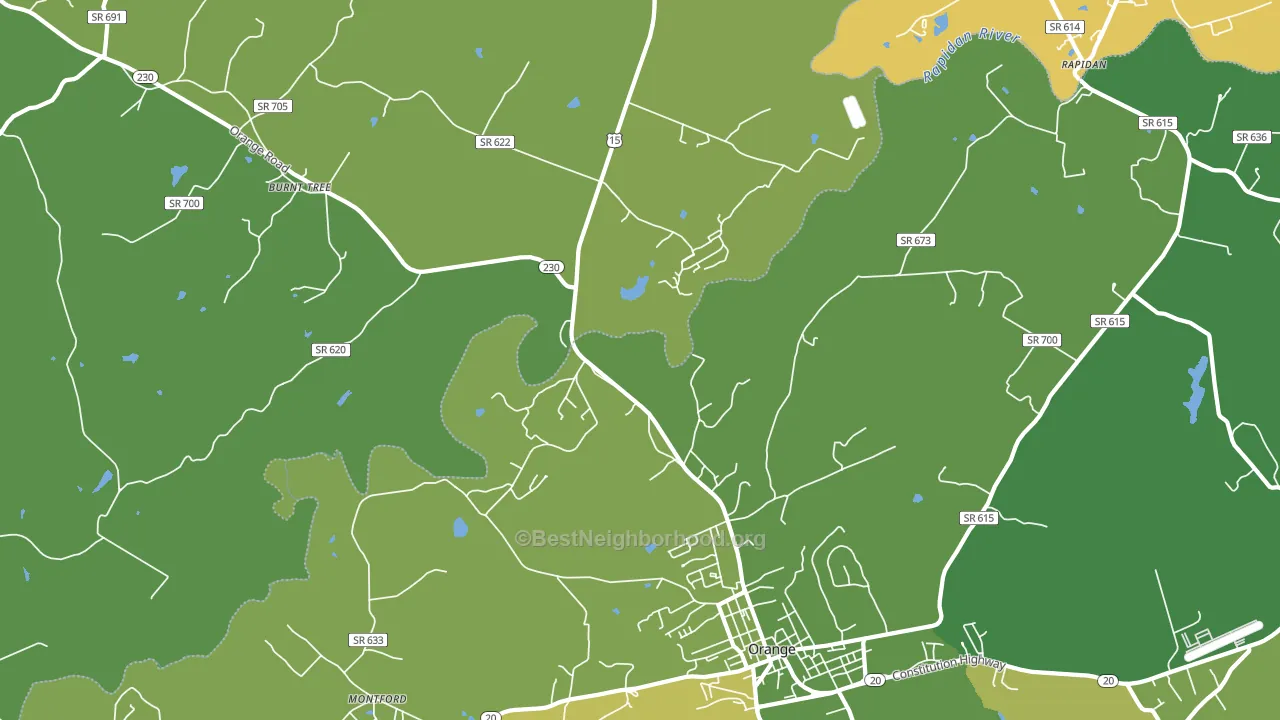 Woodberry Forest, VA block-group voter-turnout map