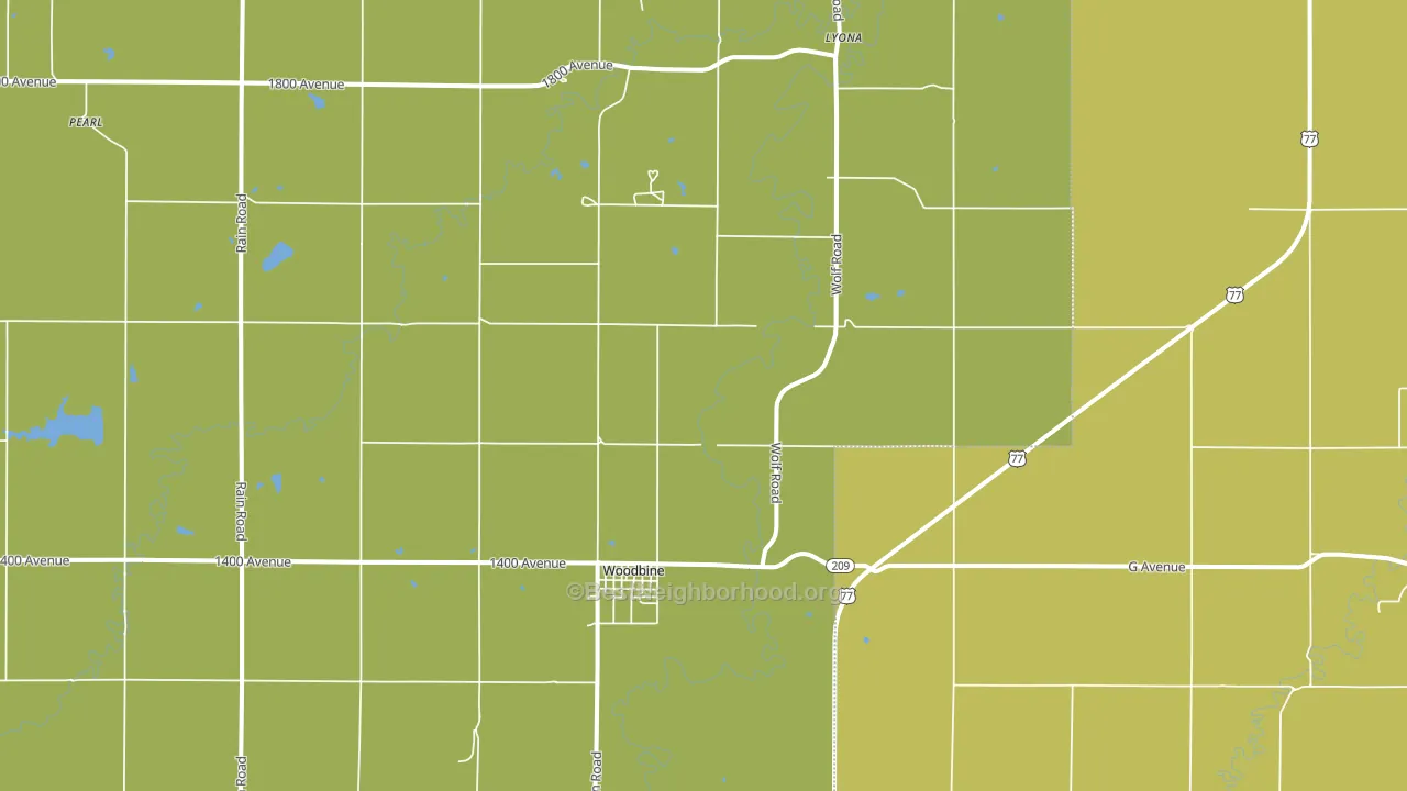 Woodbine, KS block-group voter-turnout map