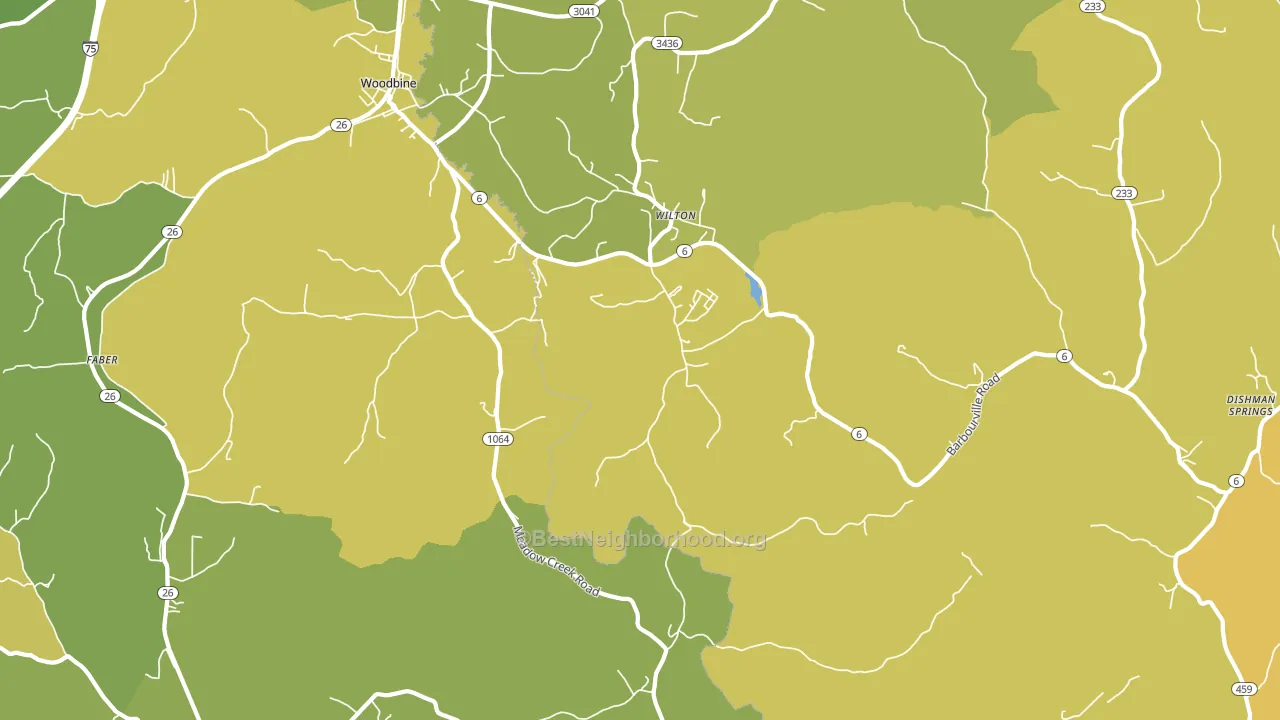 Woodbine, KY block-group voter-turnout map