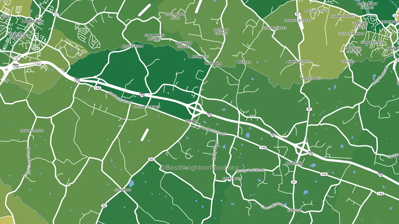 Woodbine, MD block-group voter-turnout map