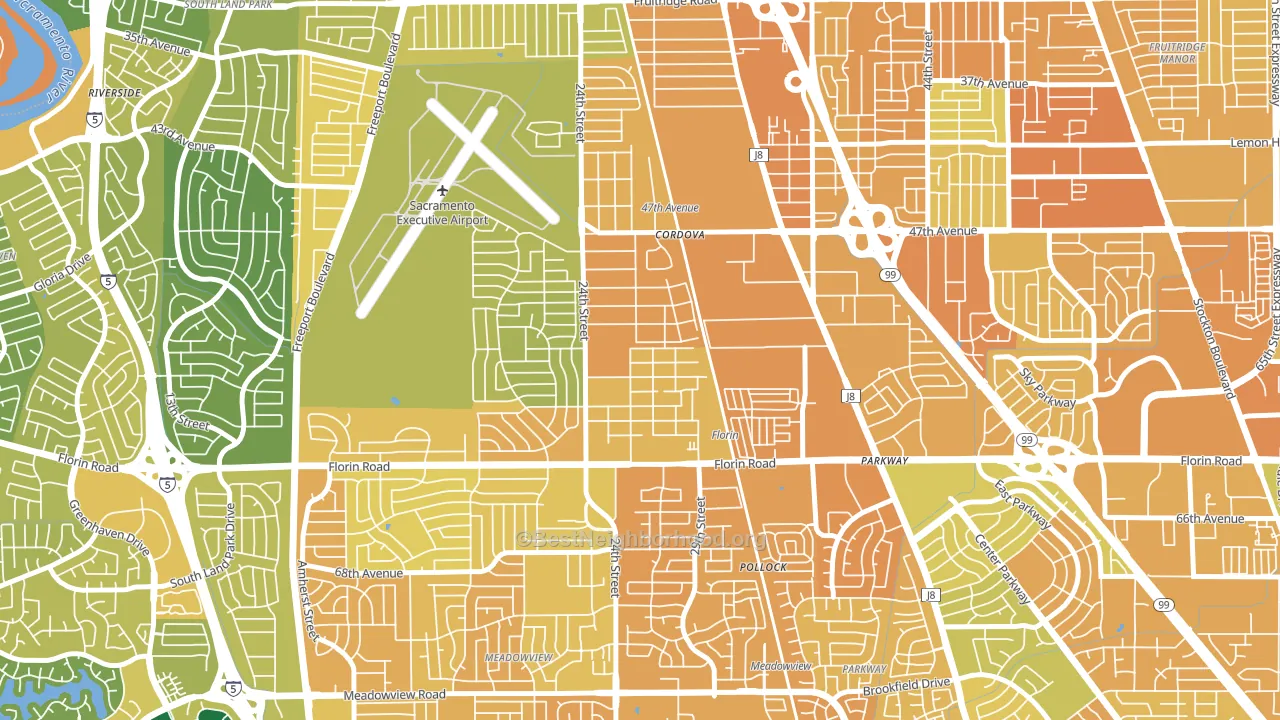 Woodbine, Sacramento, CA block-group voter-turnout map