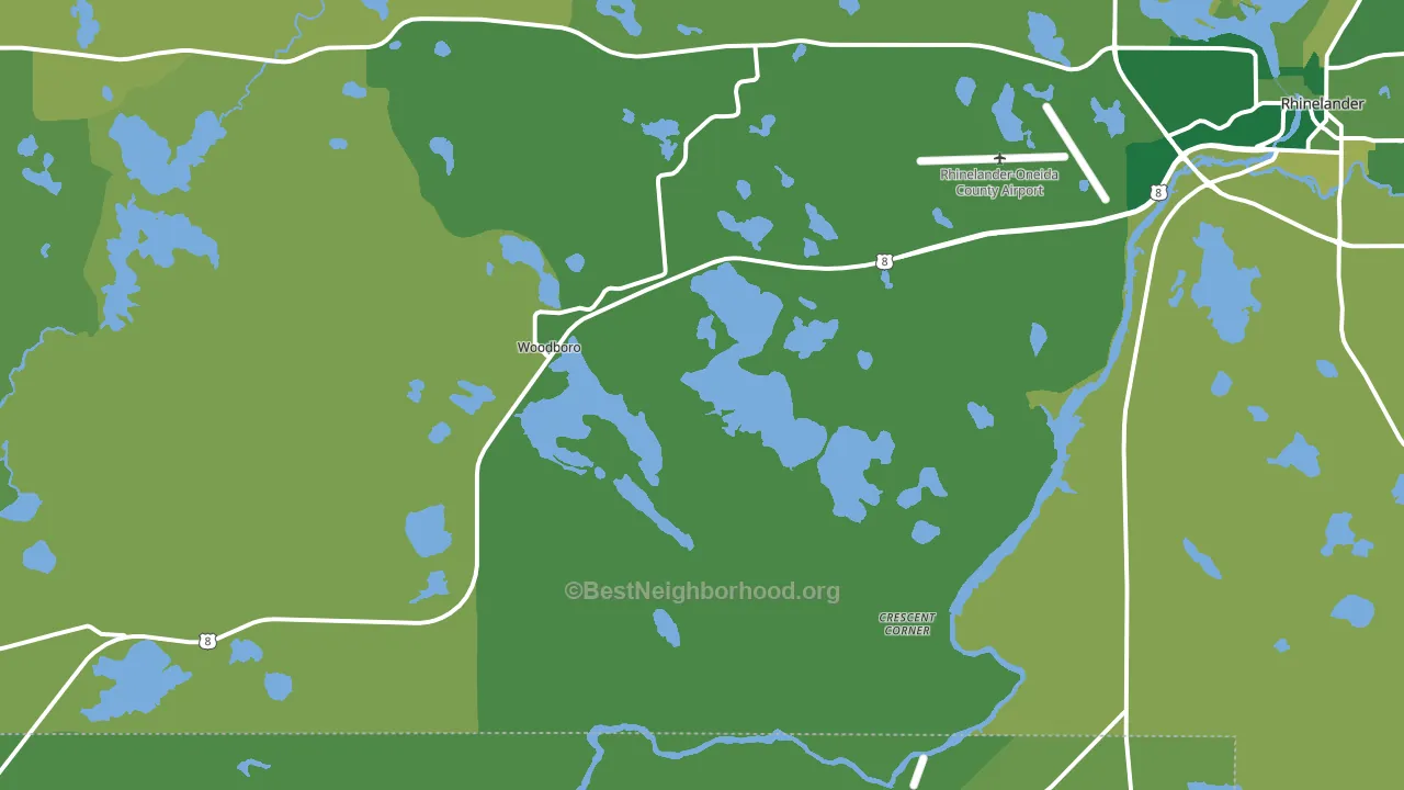 Woodboro, WI block-group voter-turnout map