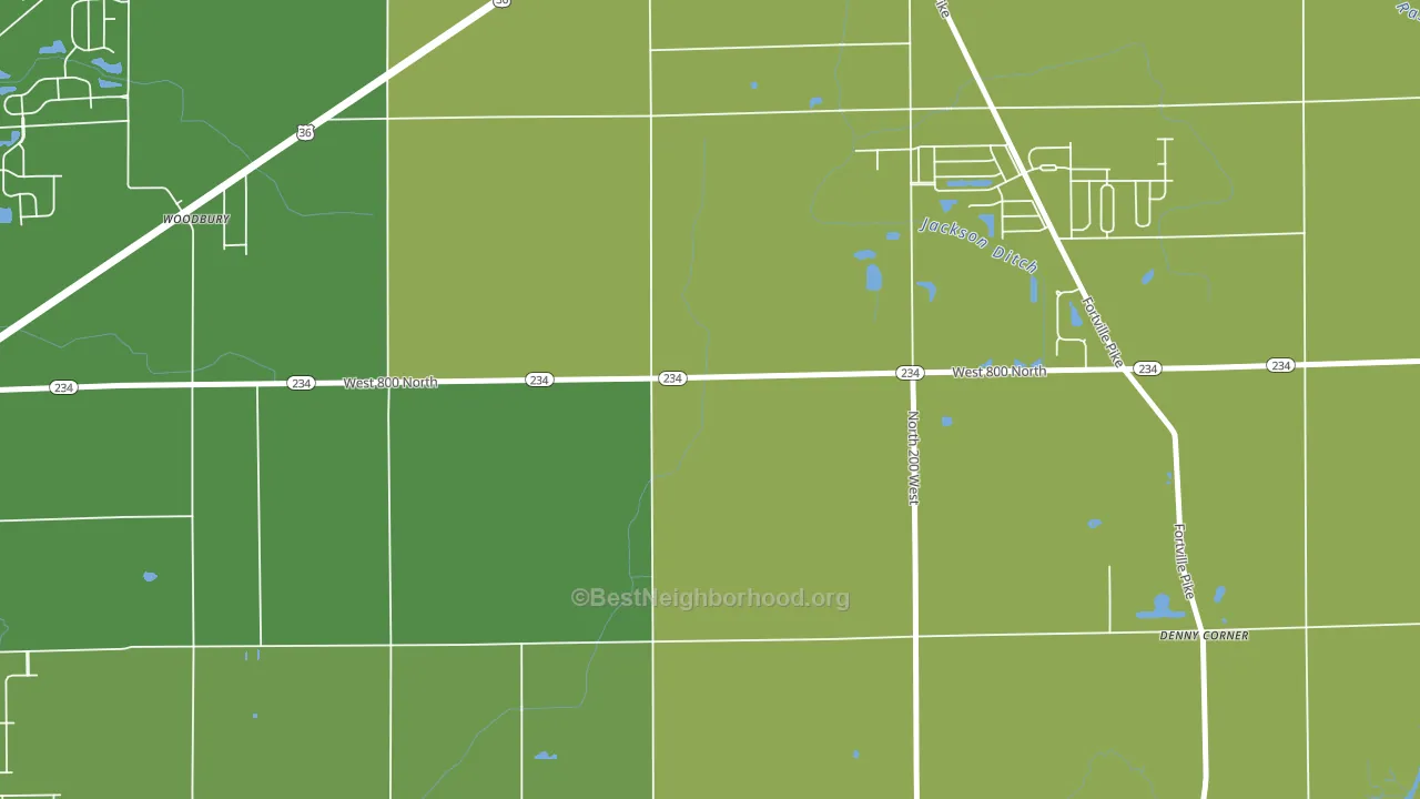 Woodbury, IN block-group voter-turnout map