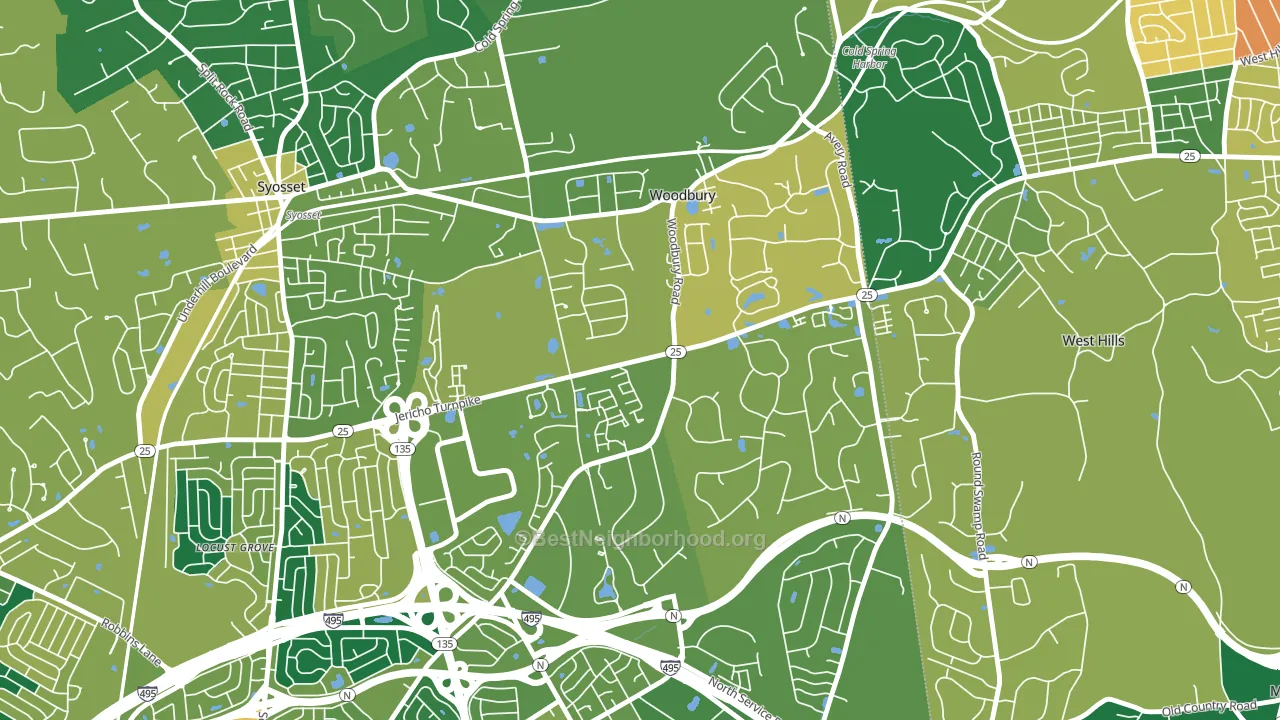 Woodbury, NY block-group voter-turnout map