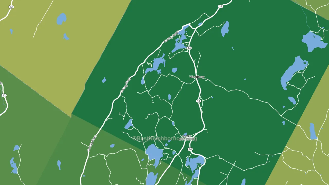 Woodbury, VT block-group voter-turnout map