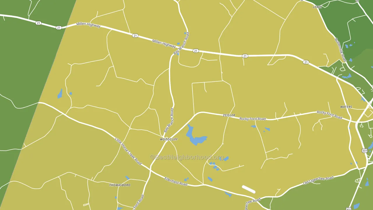 Woodcliff, GA block-group voter-turnout map