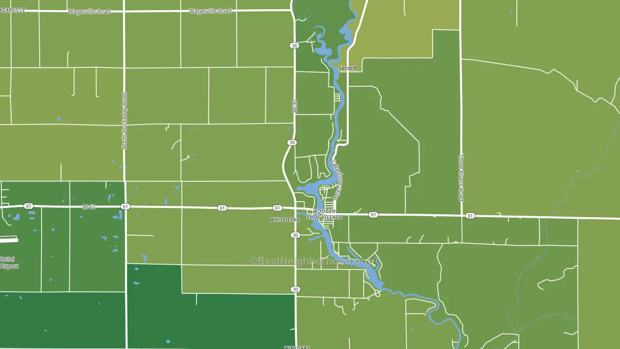 Wooden Shoe Village, MI block-group voter-turnout map