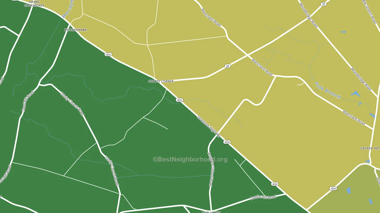 Woodenhawk, DE block-group voter-turnout map