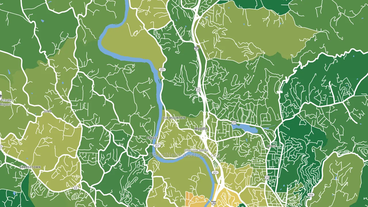 Woodfin, NC block-group voter-turnout map