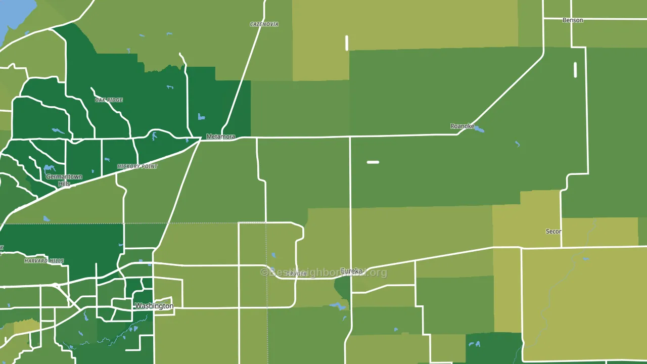 Woodford County, IL block-group voter-turnout map