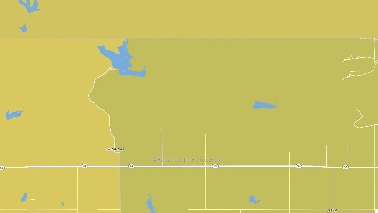 Woodford, OK block-group voter-turnout map