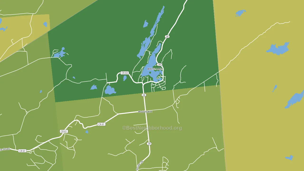 Woodgate, NY block-group voter-turnout map