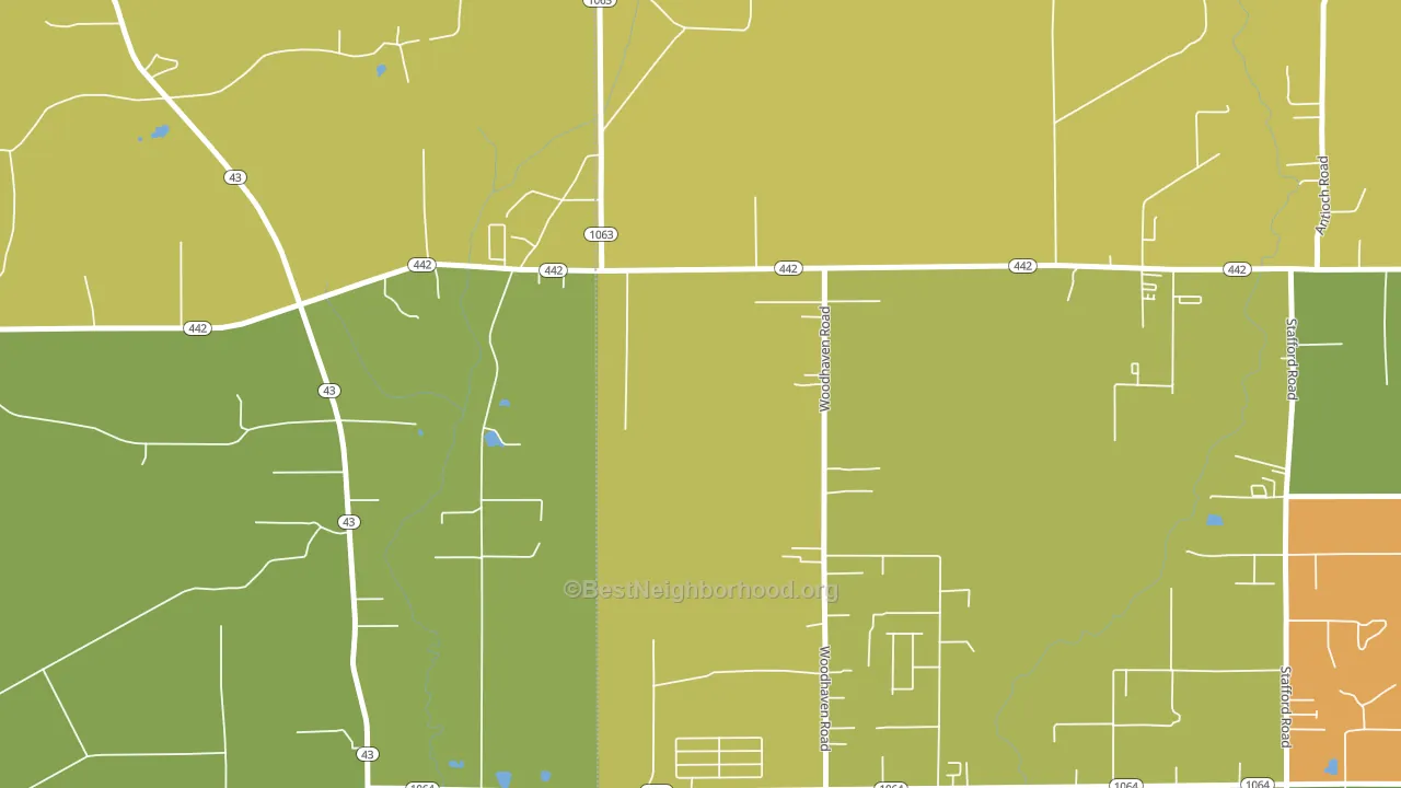 Woodhaven, LA block-group voter-turnout map