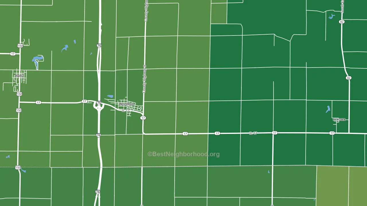 Woodhull, IL block-group voter-turnout map
