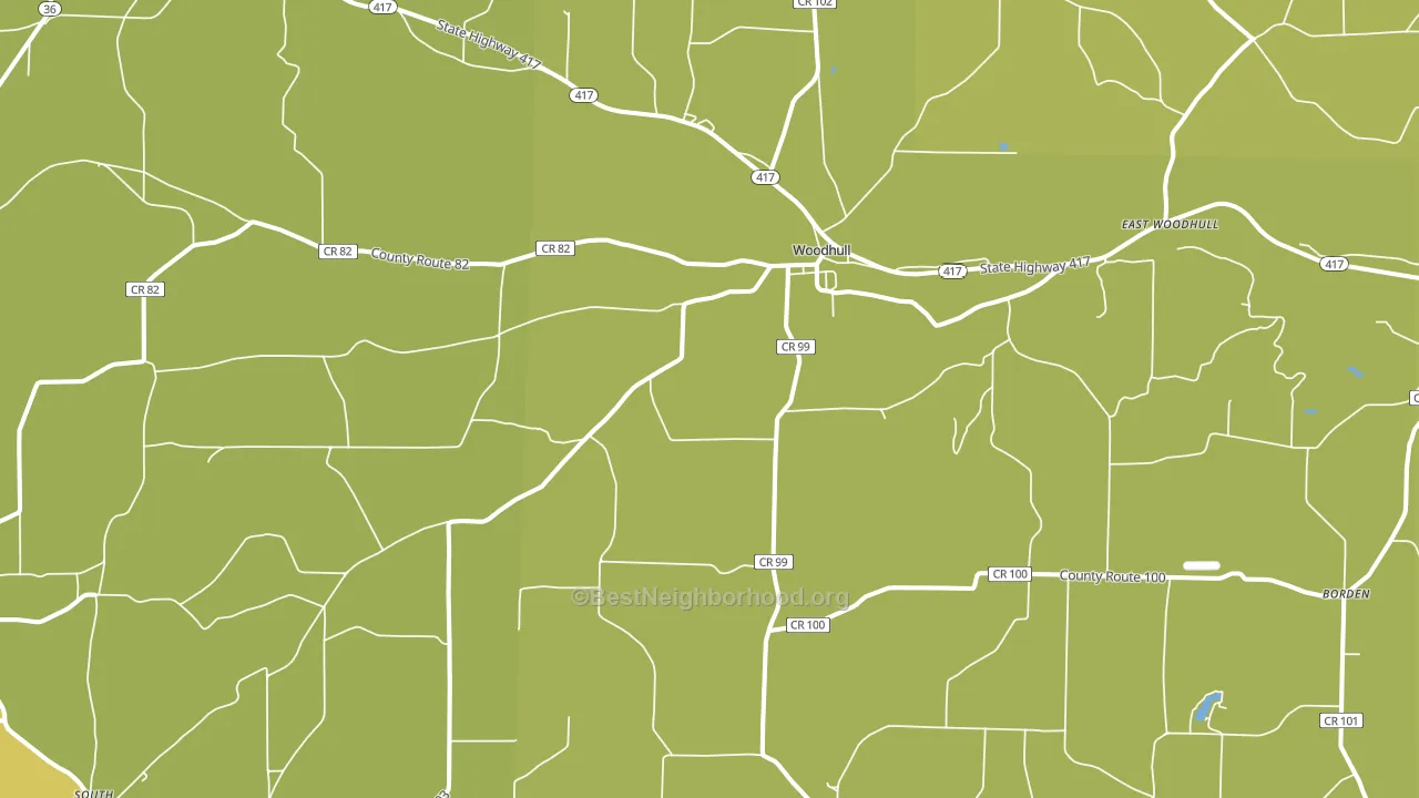 Woodhull, NY block-group voter-turnout map