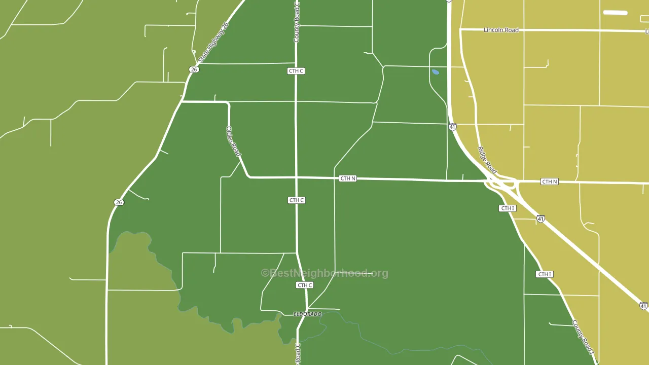 Woodhull, WI block-group voter-turnout map