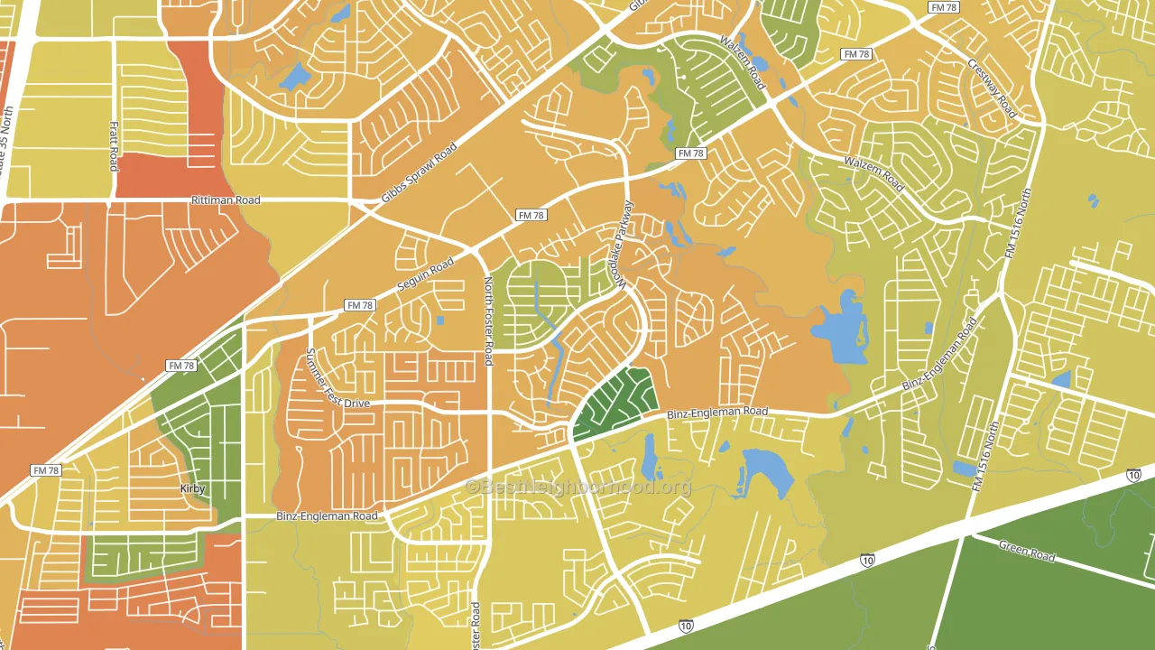Woodlake, San Antonio, TX block-group voter-turnout map