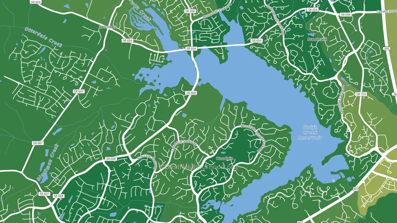 Woodlake, VA block-group voter-turnout map