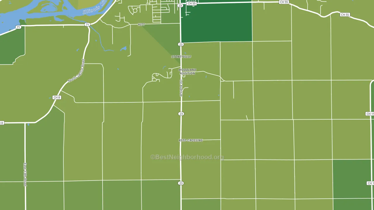 Woodland Addition, IL block-group voter-turnout map