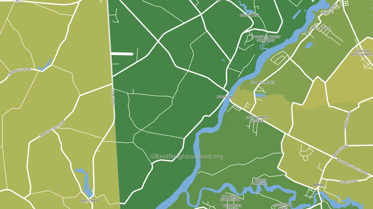 Woodland, DE block-group voter-turnout map