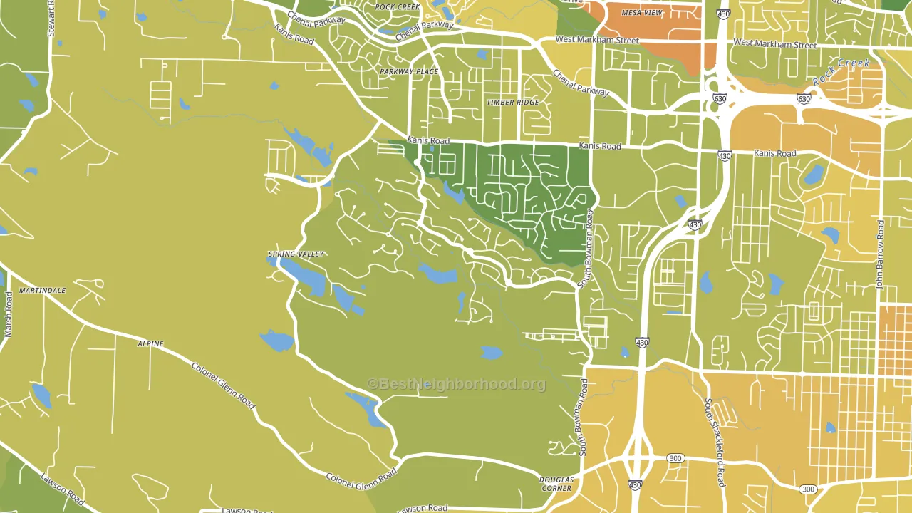 Woodland Edge, Little Rock, AR block-group voter-turnout map