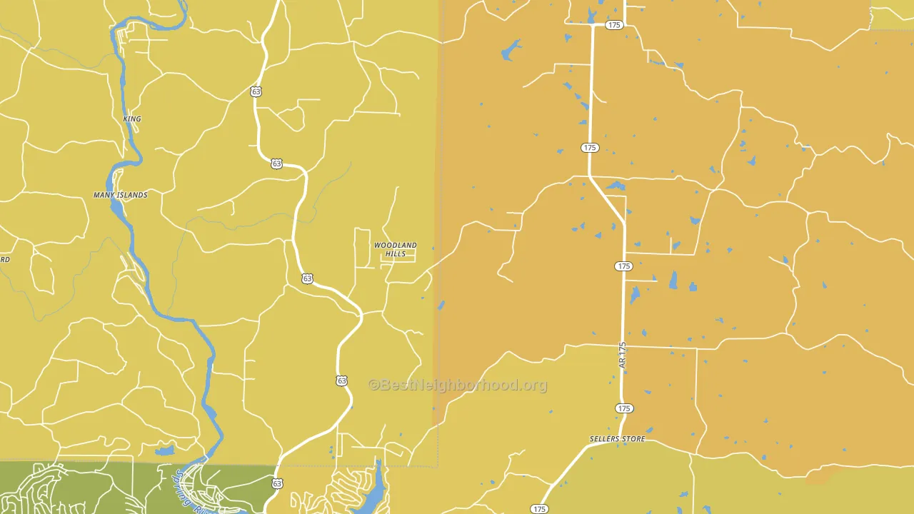 Woodland Hills, AR block-group voter-turnout map