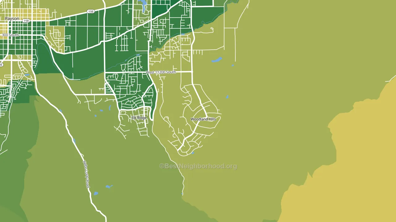 Woodland Hills, UT block-group voter-turnout map