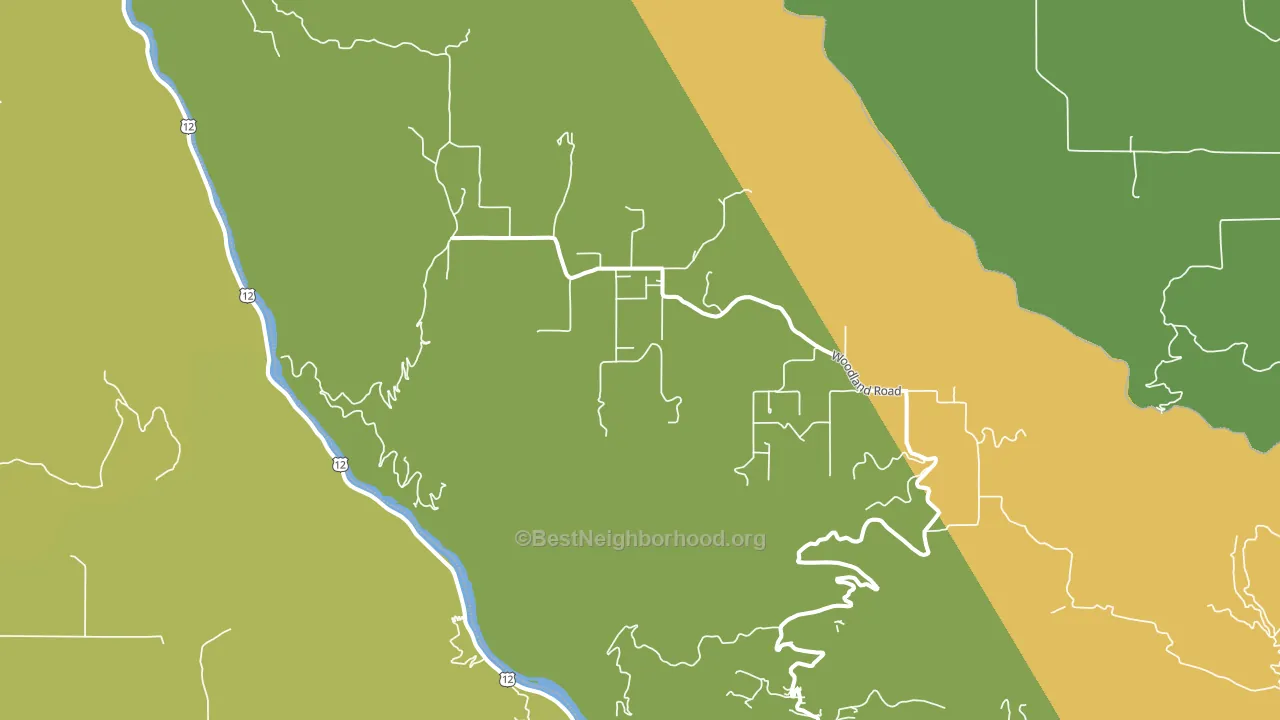 Woodland, ID block-group voter-turnout map