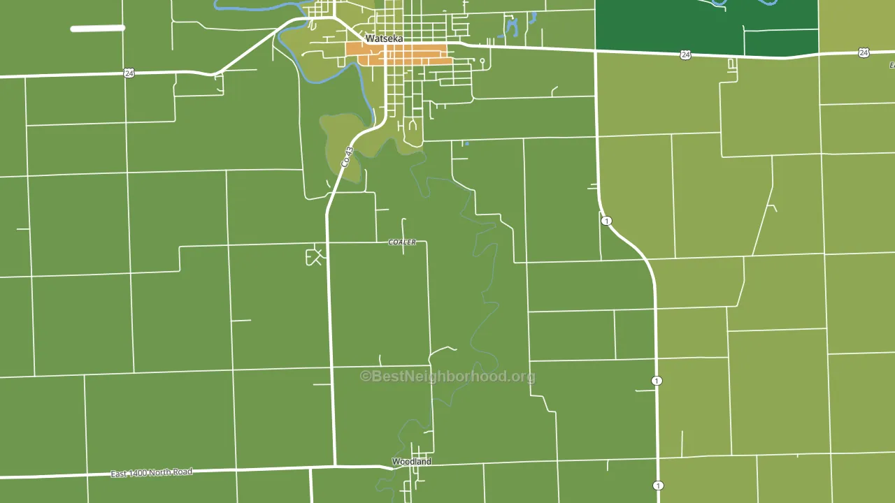 Woodland, IL block-group voter-turnout map