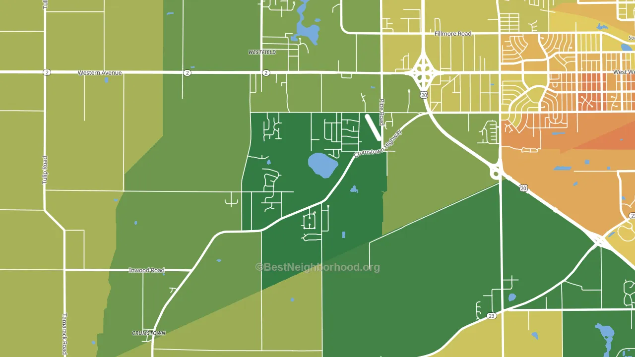Woodland, IN block-group voter-turnout map