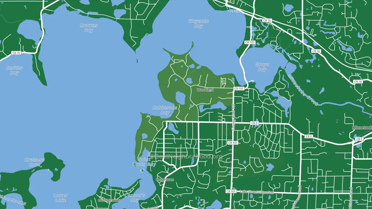 Woodland, MN block-group voter-turnout map