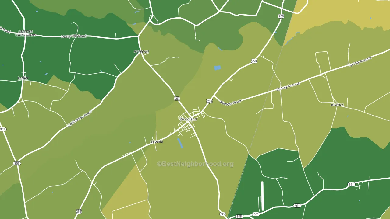 Woodland, NC block-group voter-turnout map