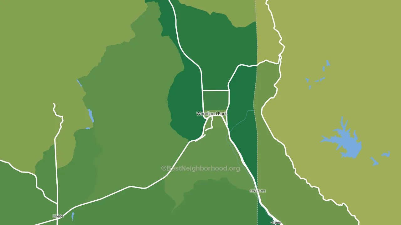 Woodland Park, CO block-group voter-turnout map