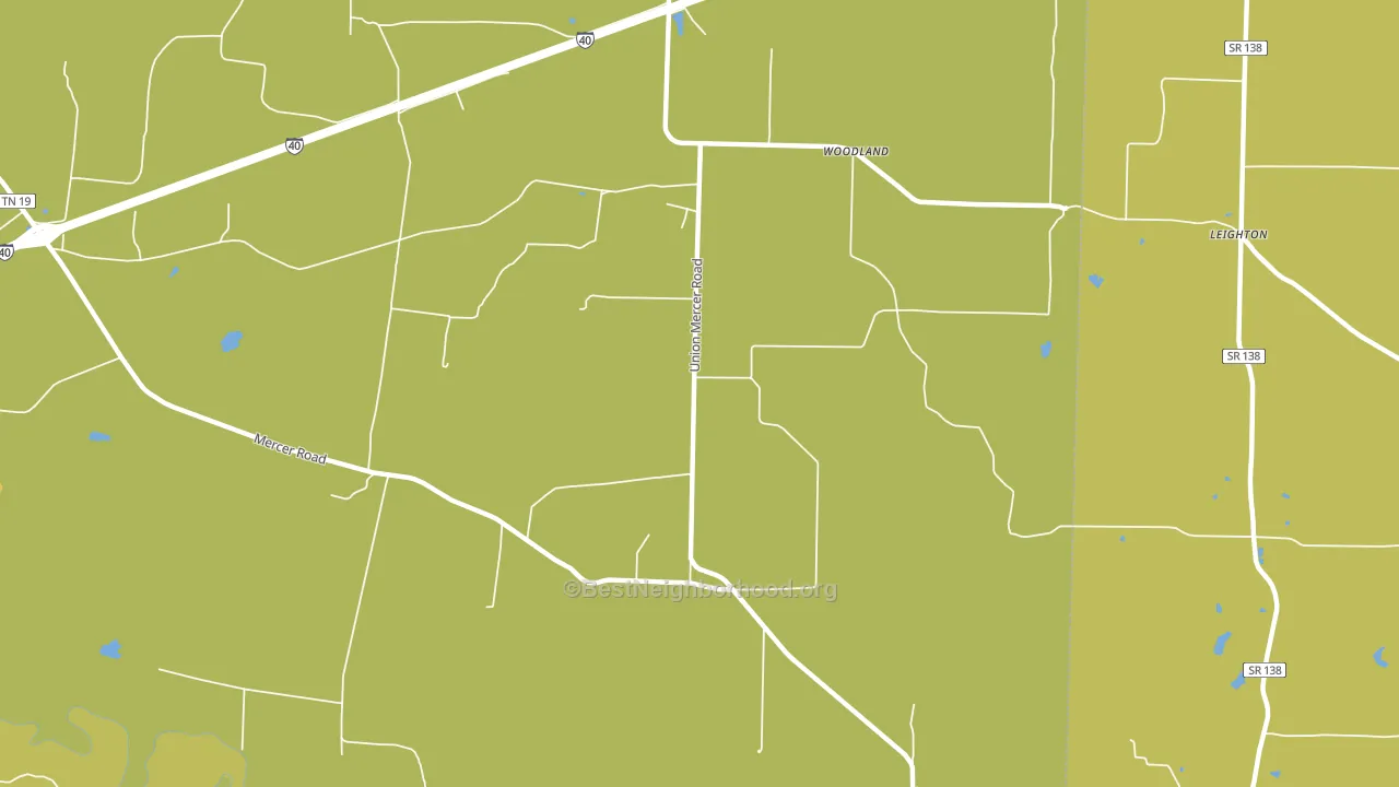 Woodland, TN block-group voter-turnout map