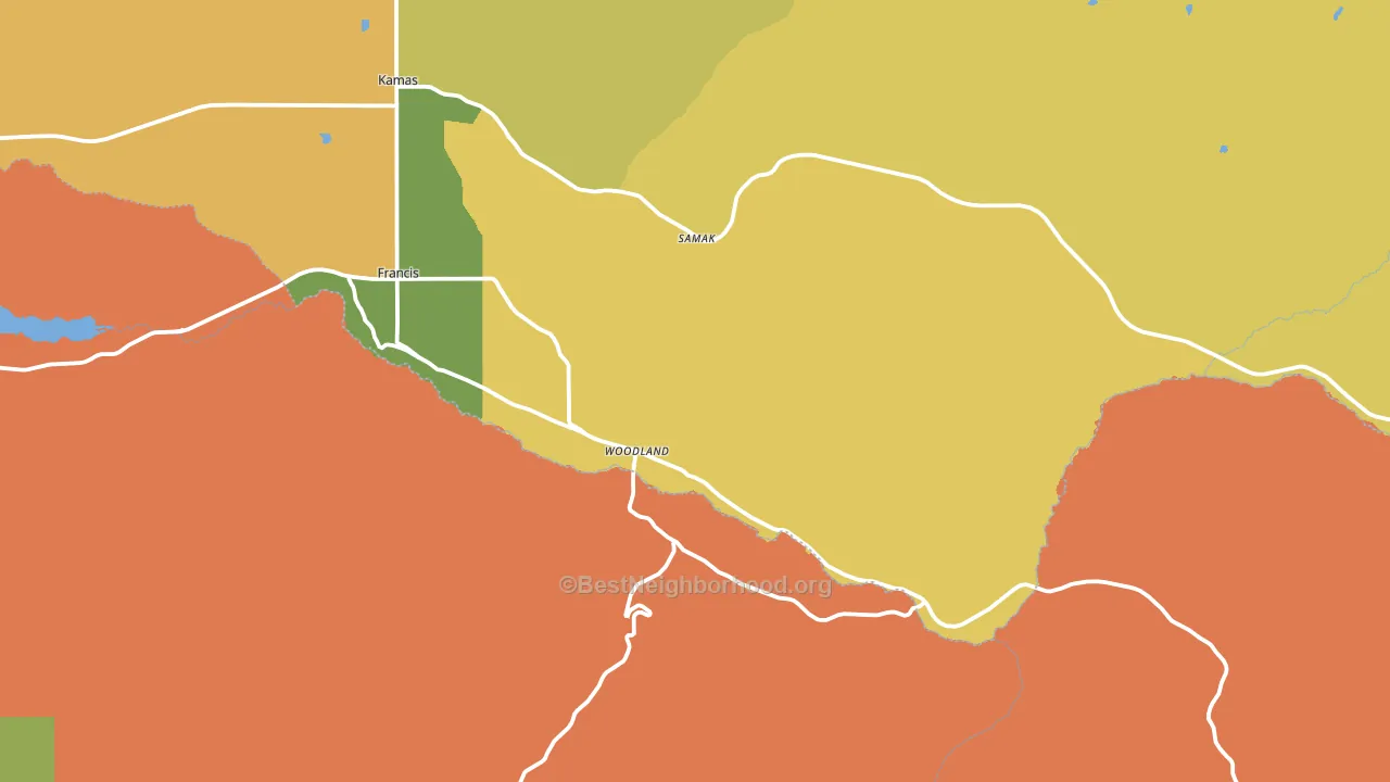 Woodland, UT block-group voter-turnout map