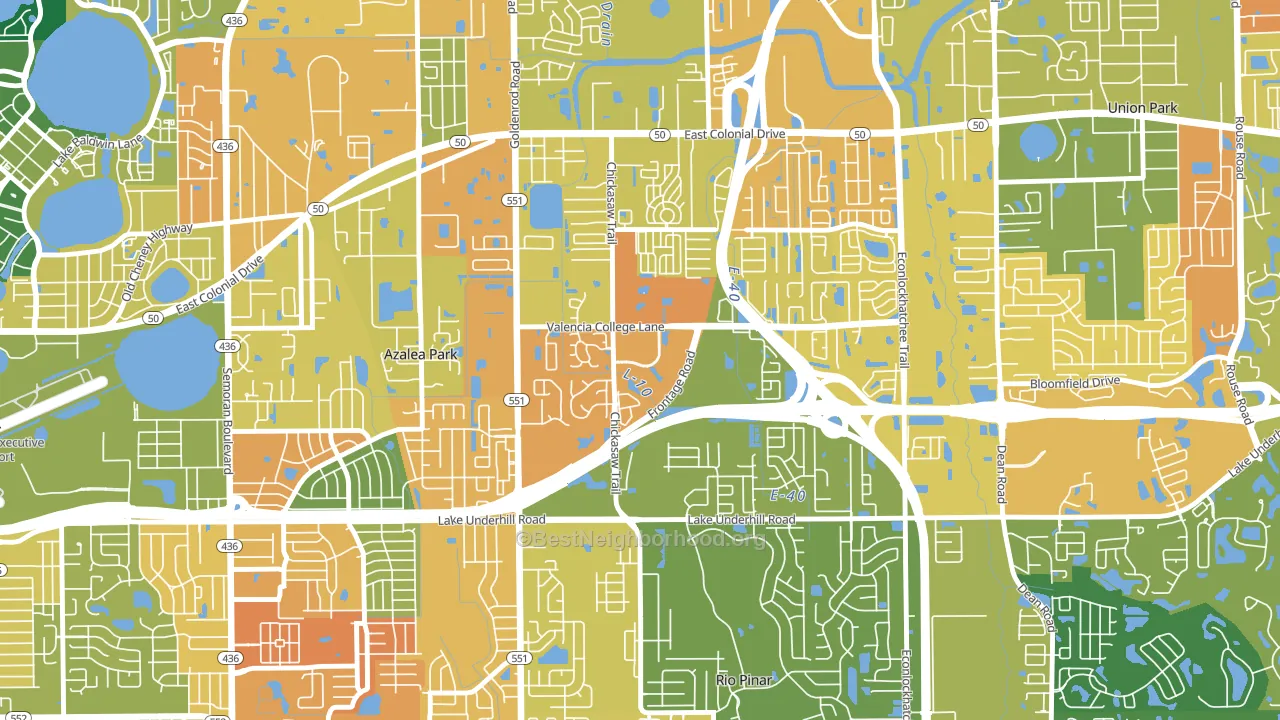 Woodlands-Orlando, Orlando, FL block-group voter-turnout map