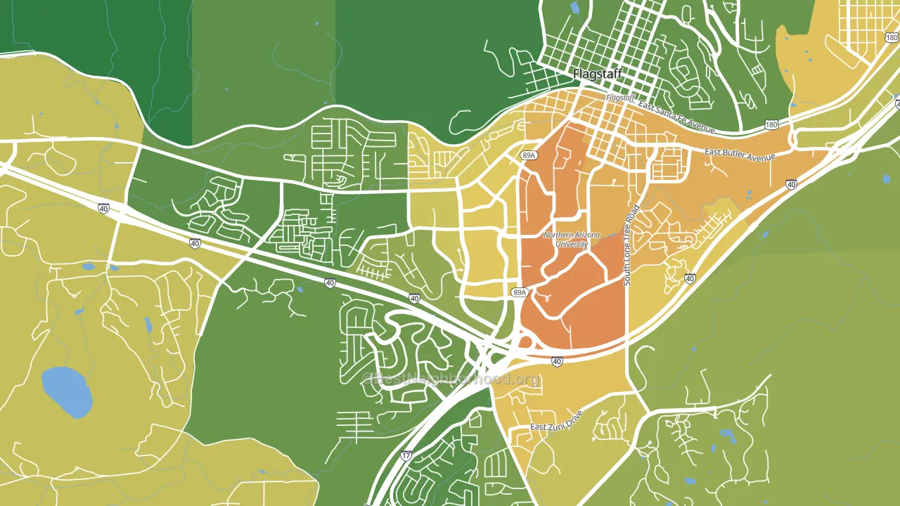 Woodlands Village, Flagstaff, AZ block-group voter-turnout map