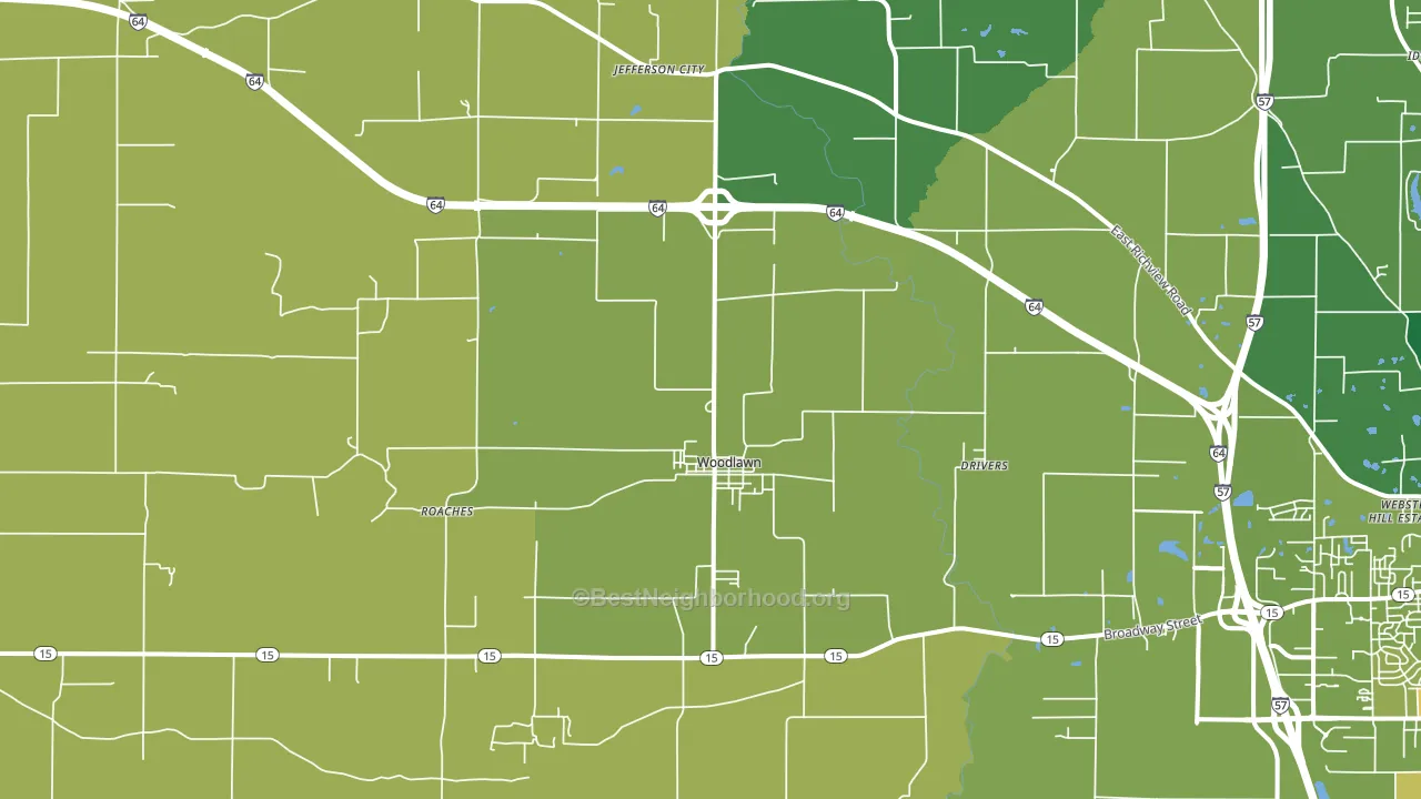 Woodlawn, IL block-group voter-turnout map