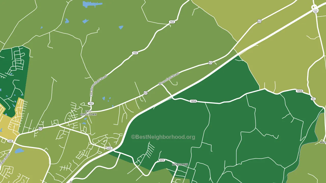 Woodlawn, KY block-group voter-turnout map