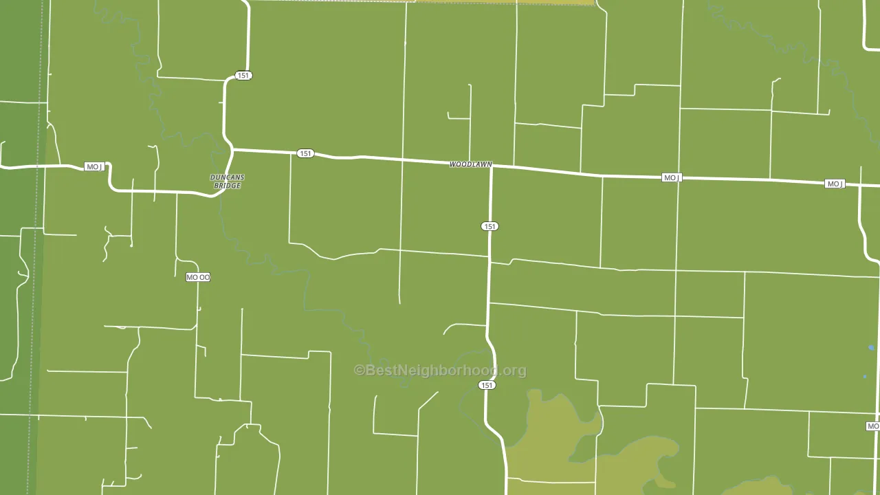 Woodlawn, MO block-group voter-turnout map