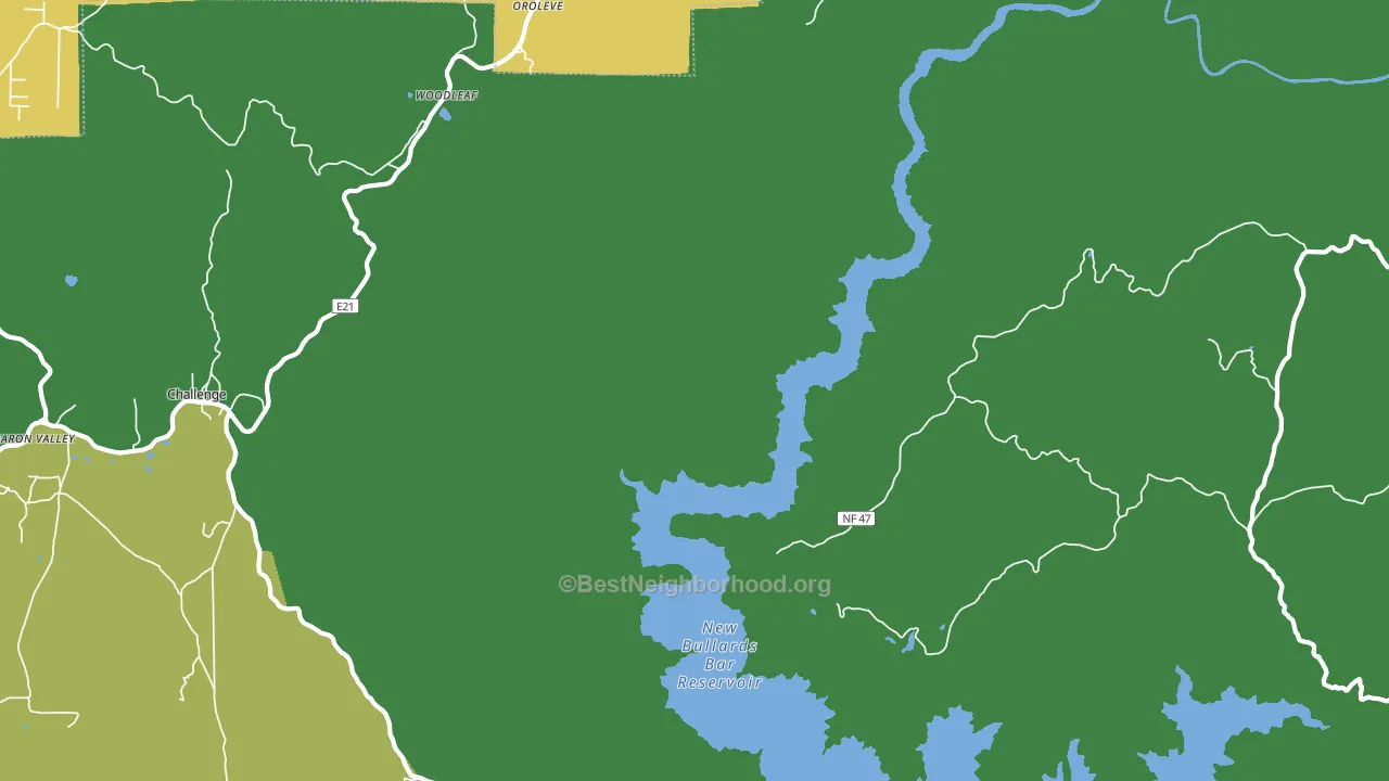 Woodleaf, CA block-group voter-turnout map