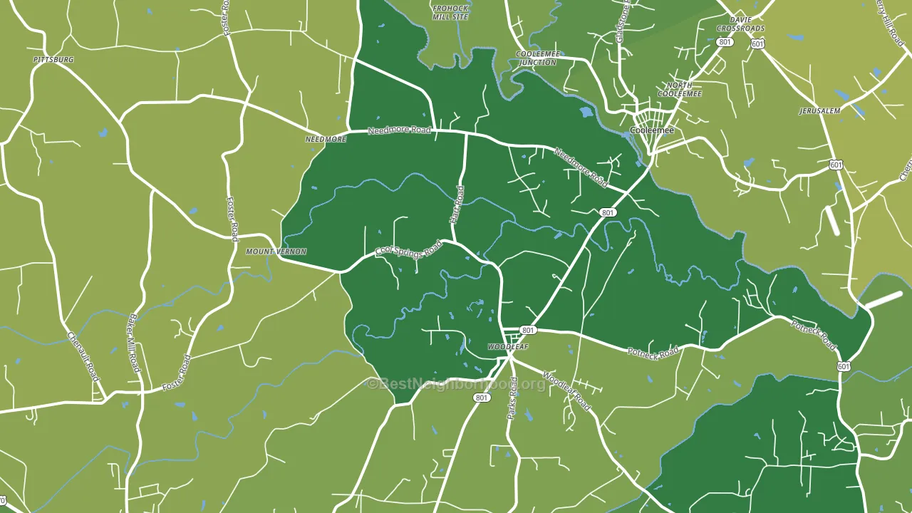 Woodleaf, NC block-group voter-turnout map