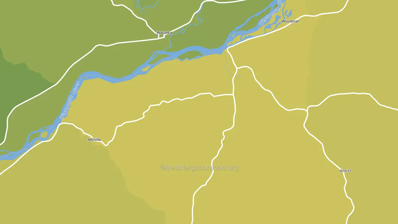 Woodman, WI block-group voter-turnout map