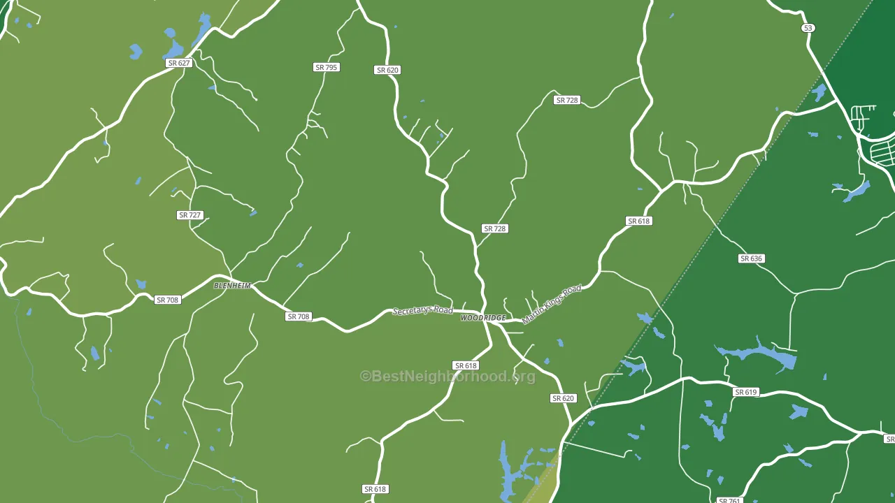 Woodridge, VA block-group voter-turnout map