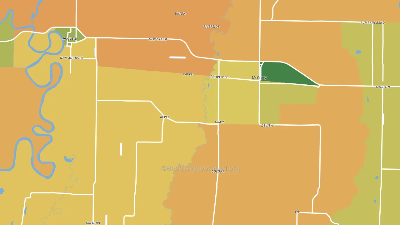 Woodruff County, AR block-group voter-turnout map