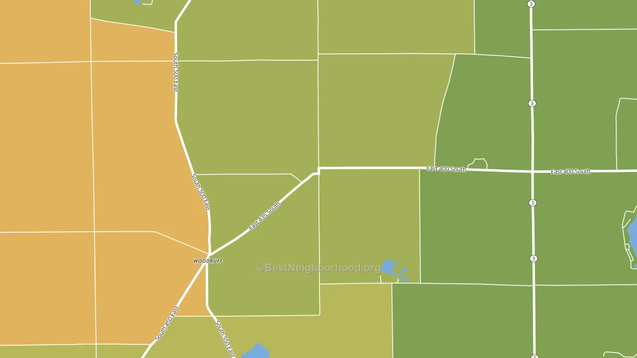 Woodruff, IN block-group voter-turnout map